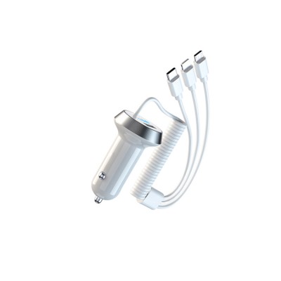 17W high power single USB interface spring wire 3 in 1 car charger