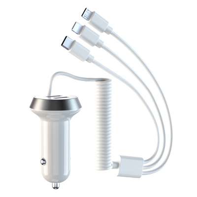 Comes with Apple Android TYPE-C interface dual USB 3 in 1 car charger