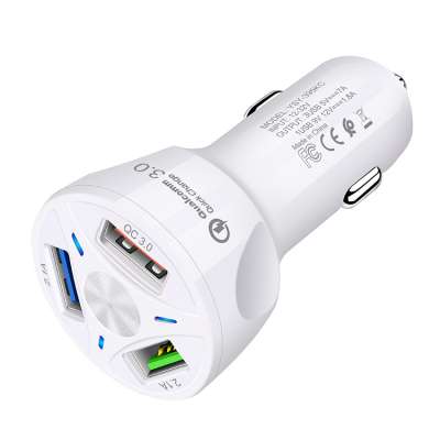 Wholesale 3USB port car charger three in one QC3.0 car charger