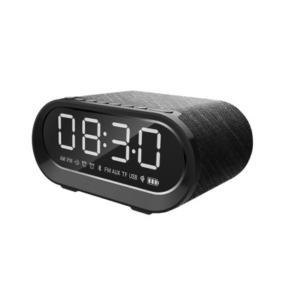 2020 New Hi Fi Sound Bluetooth Waterproof Speaker Fabric Bluetooth Speaker With Alarm Clock